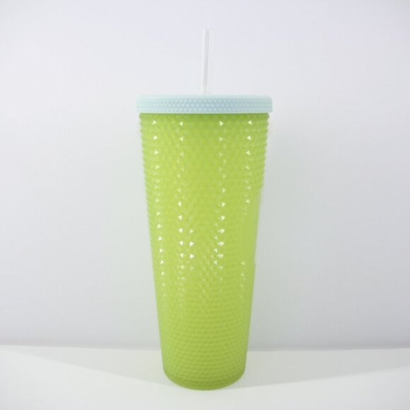 New Starbucks 24 oz/710 mL  Green Blue Studded Cold To Go Tumbler w/ Clear Straw - Picture 3 of 8